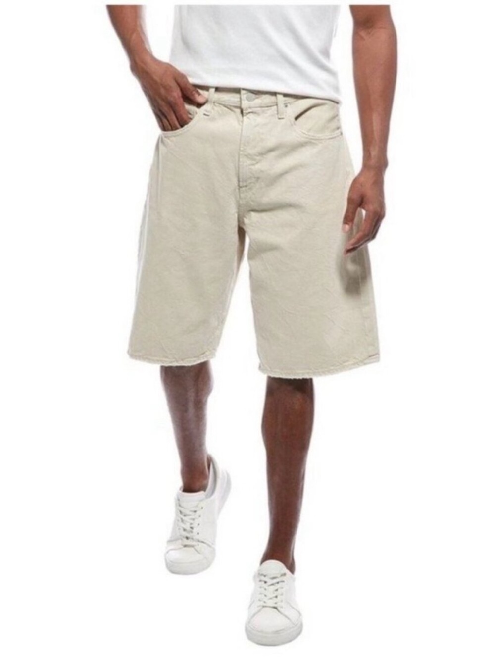 NWT Hudson Jeans 90s Baggy Short Denim Khaki Beige Boneless Sz 42